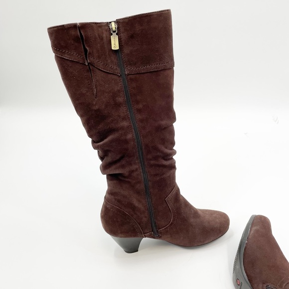 Blondo Slouch Brown Suede Heeled Boots 8 - Picture 5 of 12